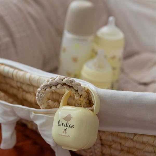 SUAVINEX Pacifier Holder - Birdies - Beige - From Birth