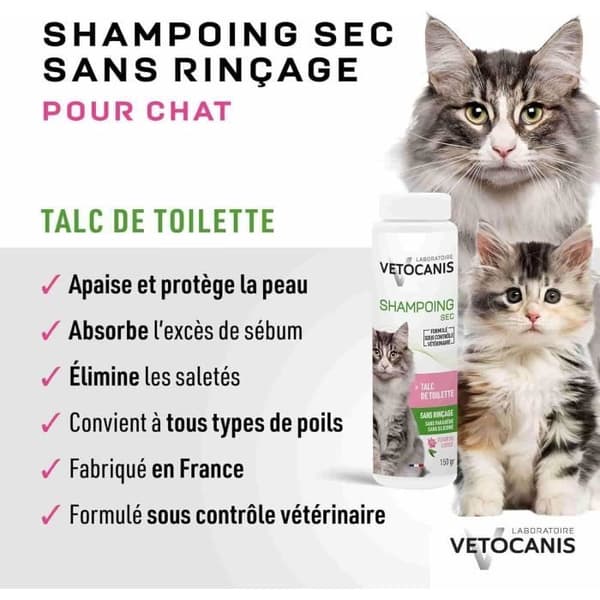 Dry Shampoo - VETOCANIS - 150 g for Cats