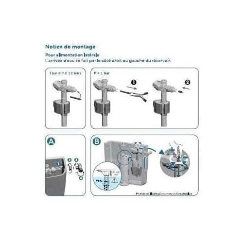 NOVOBAIN Side-mounted Float Valve for Toilet Cistern - Brass Nozzle