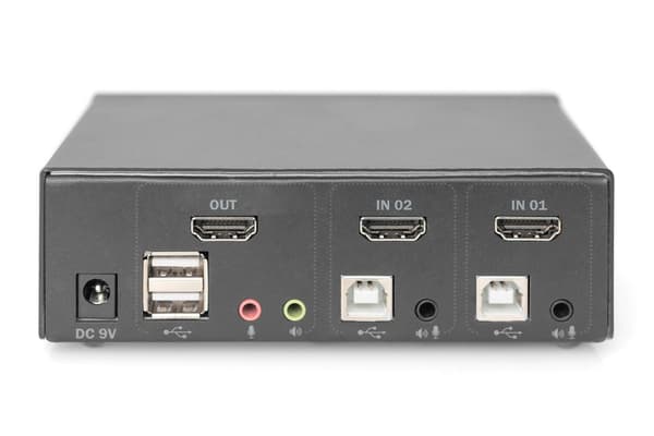 DIGITUS DS-12870 KVM/Audio/USB Switch - 2 Ports - Desktop