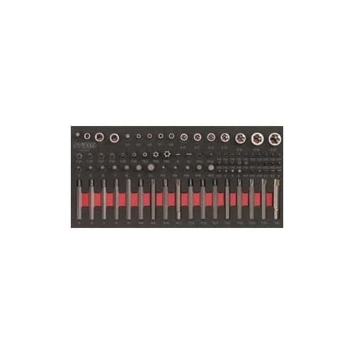 KS Tools Module - Torx Screwdriver Bit and Socket Module - 88 Pieces - For Tool Trolleys and Workbenches - Model 713.5010