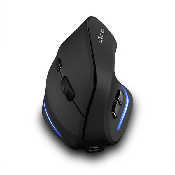 MEDIA-TECH VERTIC RF MT1123 Wireless Vertical Mouse - Black, 2400 DPI