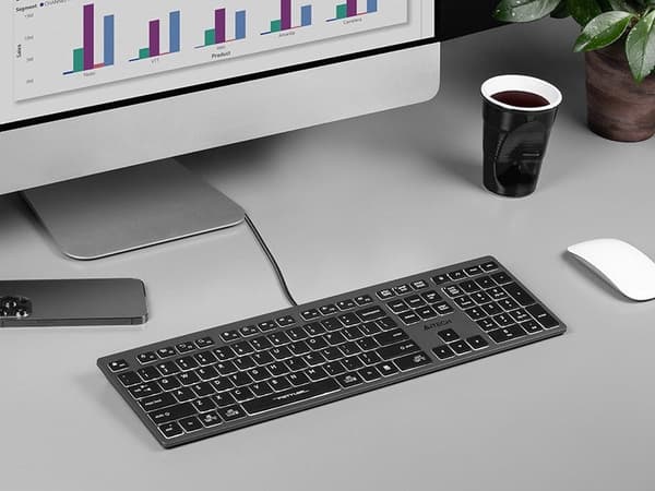A4Tech FSTYLER FX60H Neon Backlit Keyboard USB QWERTY Black Grey
