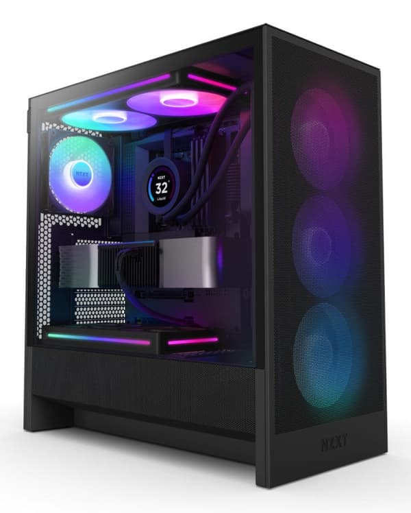 NZXT H5 Flow RGB Midi Tower Case Black - CC-H5F-B1