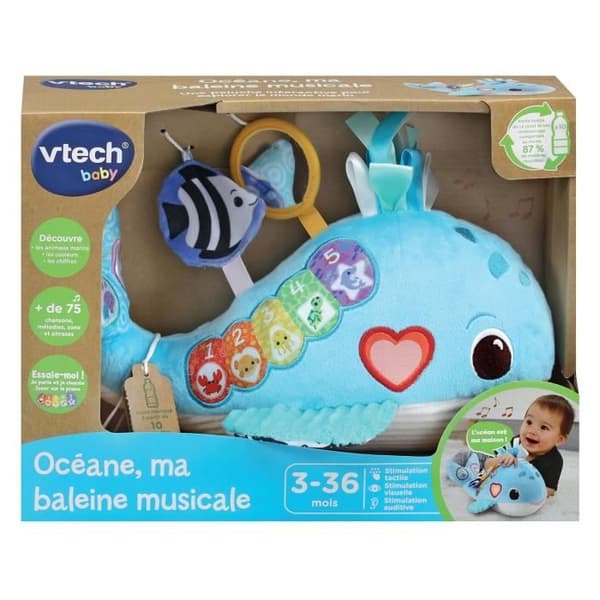 VTECH OCEAN My Musical Whale - Made from Recycled Plastic Bottles