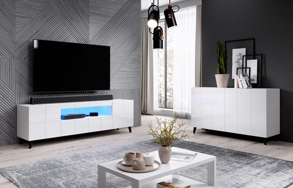 Cama Sideboard 2D REJA White Gloss/White Gloss - Modern Style