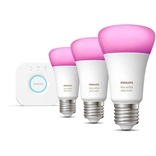 Philips Hue White and Color Ambiance, 3-Bulb E27 Starter Kit, 75W, Bluetooth