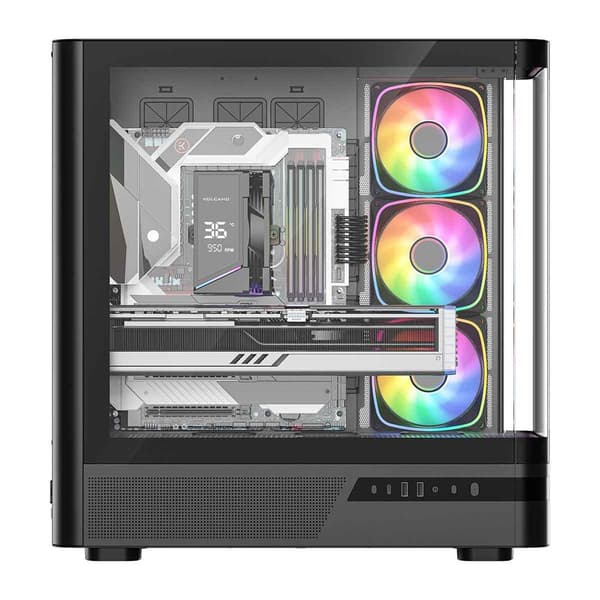 MODECOM Volcano AQ200 ARGB Midi Case Black with LED Display