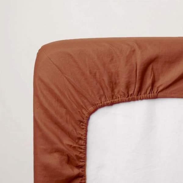P'TIT DODO Fitted Sheet 60x120 cm Jersey Terracotta