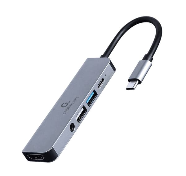 Gembird A-CM-COMBO5-02 - Laptop Dock/Port Replicator - Wired USB 3.2 Gen 1 - Silver