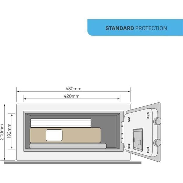 Electronic Safe - YALE - YLV/200/DB2 - 24 L Computer Size - 20x43x35cm