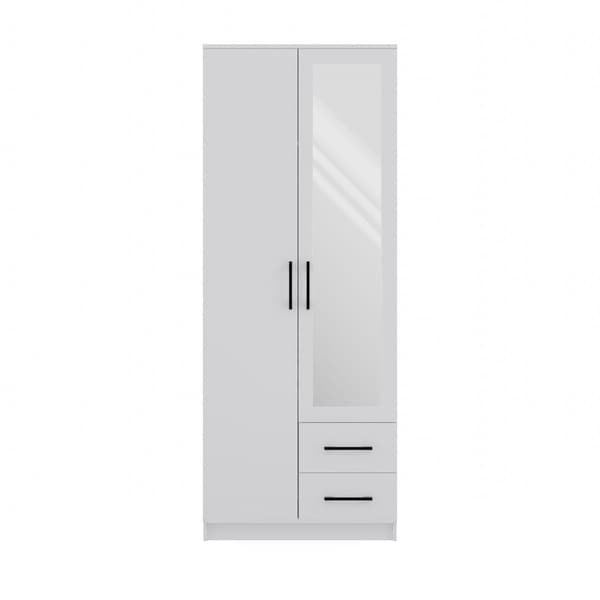 Topeshop ROMANA 80 Wardrobe 2 Doors 5 Shelves White