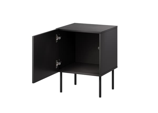 Bedside Table 2 pcs SIENA 44.5x40x59 cm Black Matt
