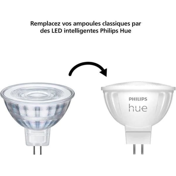 Philips Hue Smart Bulb - MR16 - White Light - Bluetooth Compatible - Pack of 2