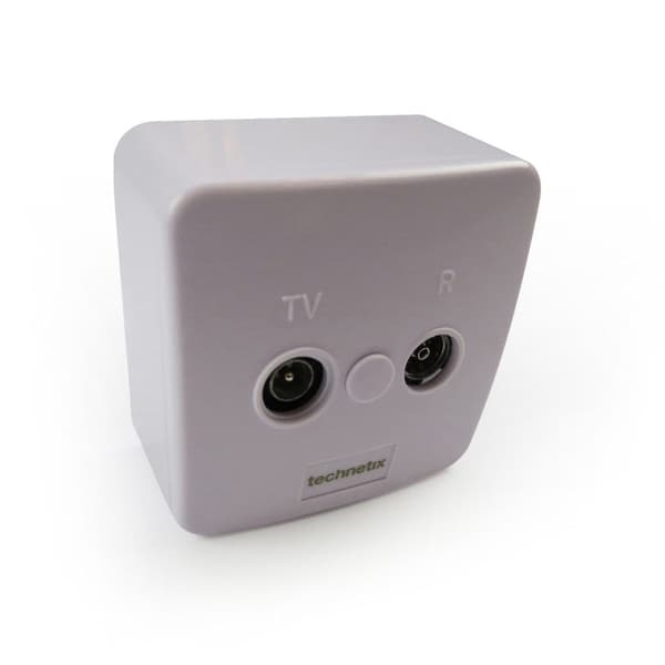 Technetix TN-TRAS2000-S Radio/TV Wall Socket Coax 2 Outputs White