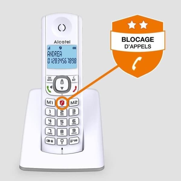 ALCATEL F530 Cordless Phone with Advanced Call Blocking, Hands-Free, Large Backlit Screen