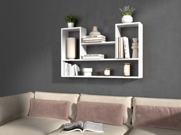 BILBAO 4P Hanging Rack 100x16x60 cm White