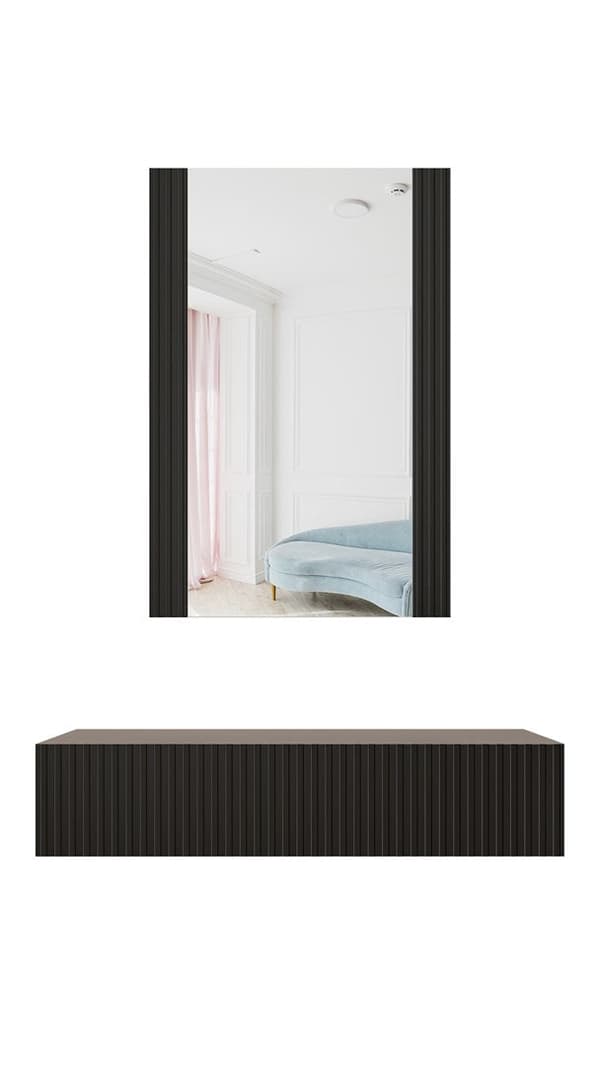 Dressing Table with Mirror PAFOS 80x41.6x100, Matte Black