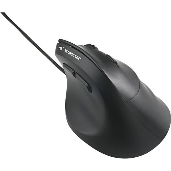 Bluestork Ergonomic Vertical Wired Mouse - ERGO LUMI WIRED - Black