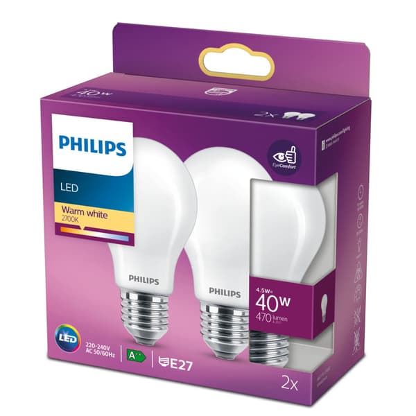 Philips LED Classic 40W A60 E27 Warm White - Frosted