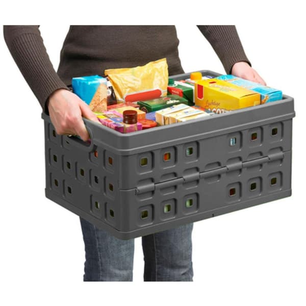 Sunware Square Folding Crate Anthracite 46 L 54x38x26.5 cm