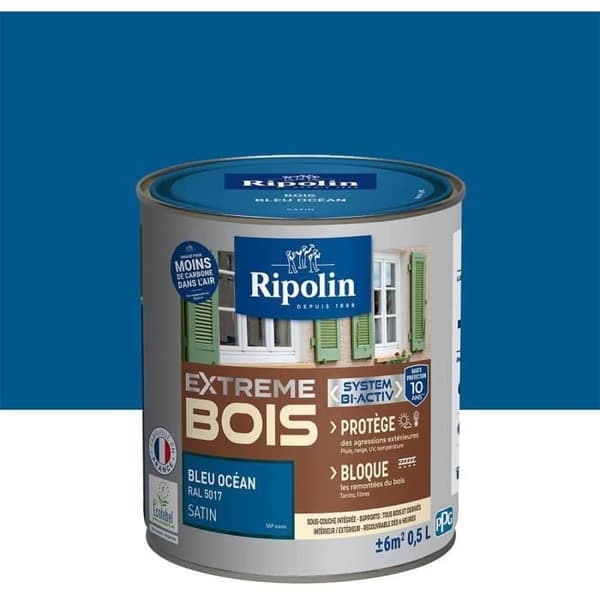 RIPOLIN High Protection Satin Wood Paint - Ocean Blue