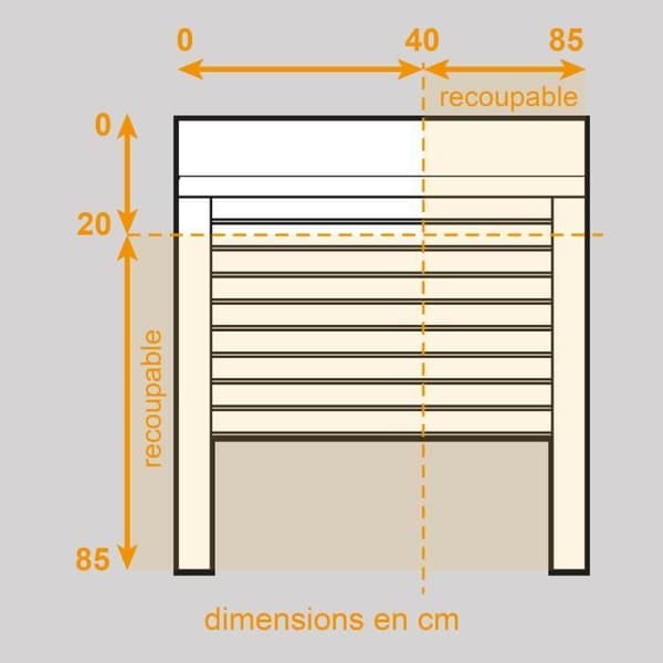 Aluminum Roller Shutter - 120 cm x 100 cm - Wired Electric - White