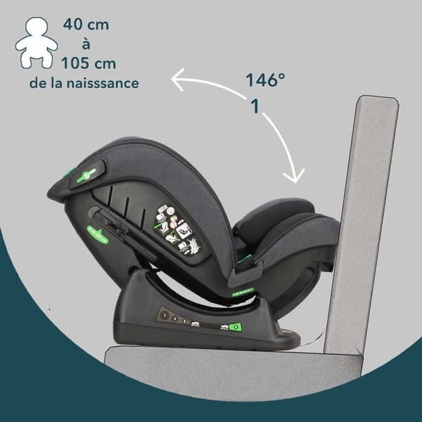 BAMBISOL Reversible Car Seat AY913PLUSN Group 0+/1/2/3 I-Size Black