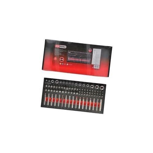 KS Tools Module - Torx Screwdriver Bit and Socket Module - 88 Pieces - For Tool Trolleys and Workbenches - Model 713.5010