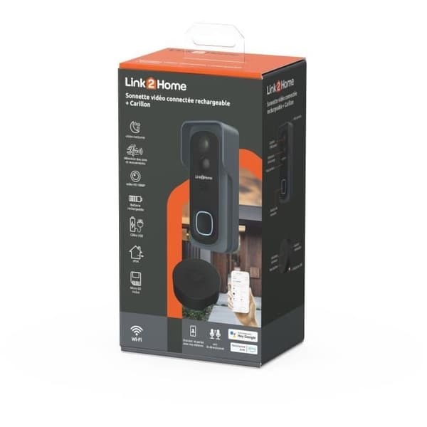 LINK2HOME Smart Doorbell Kit - Wi-Fi - Two-Way Audio - Wireless Chime