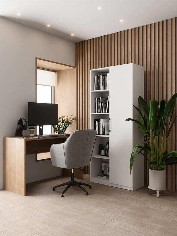 Topeshop RD-80 Office Bookcase Matte White 182 cm Model RD-80