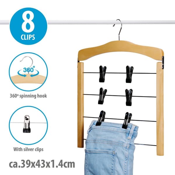 Alpina Trouser Hanger with Clips - Space-Saving Design