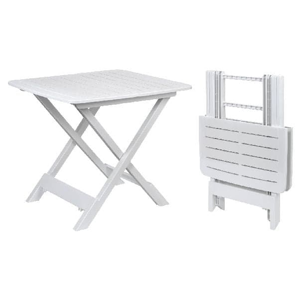 Folding Camping Table, White, Unfolded 72x79x70cm