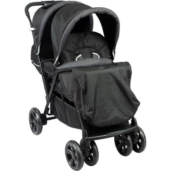 BAMBISOL Double Stroller - Fully equipped - Rain cover included - Easy folding