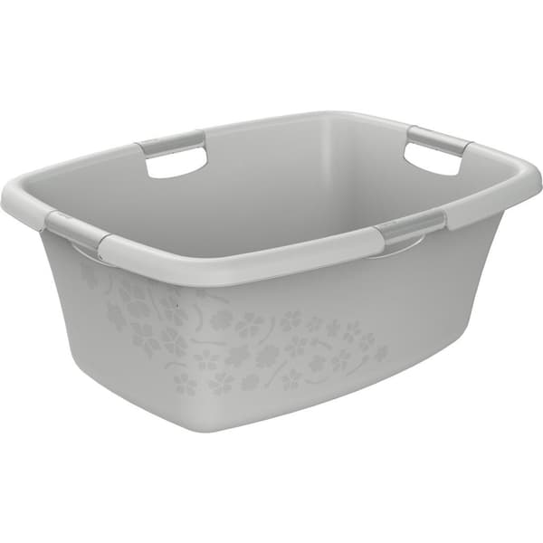 Rotho Flowers Laundry Basket 50 L Cool Grey
