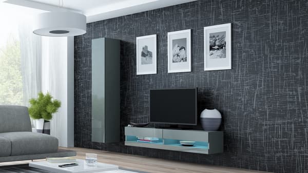 Cama VIGO NEW TV Stand 30/140/40 Grey/Grey Gloss