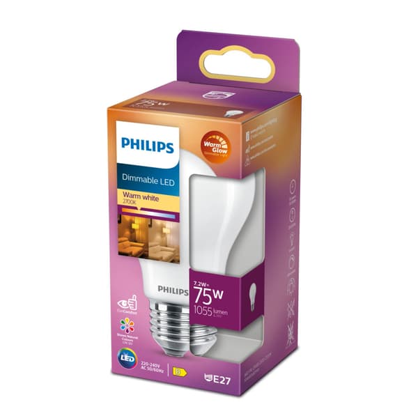 Philips LED Classic A60 Frosted 75W E27 Dimmable - 1055 Lumen