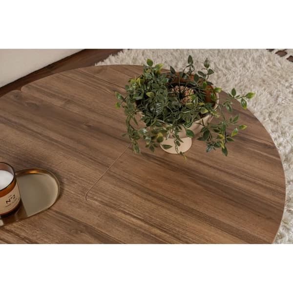 MOIRA Coffee Table - Round - Walnut - Ø90 x H41 cm