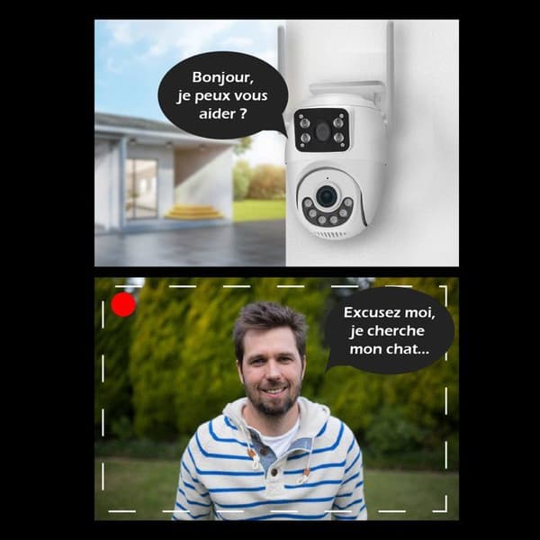 KYF Connected Outdoor Camera - Wi-Fi - Rotating PT - Dual 3MP