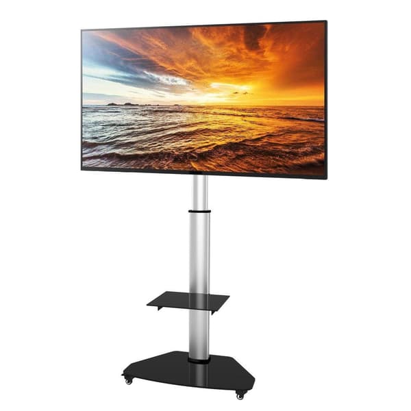 Techly Floor Stand with Shelf for LCD/LED/Plasma 37-70 Silver