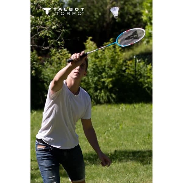 TALBOT TORRO Badminton Set - 4 Fighter - 4 Rackets - 3 Synthetic Shuttlecocks