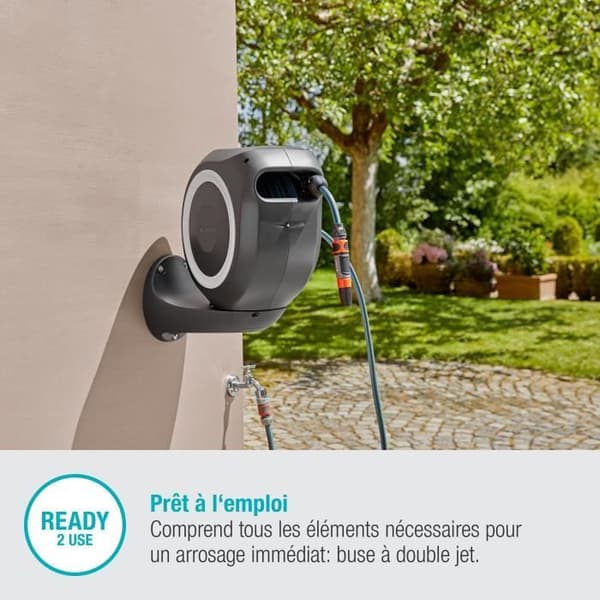 GARDENA RollUp M Automatic Wall-Mounted Hose Reel - 20 m