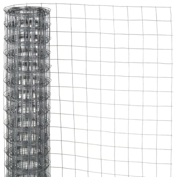 NATURAL Square Wire Mesh - 1 x 3 m - 6.4 mm Thickness - Grey