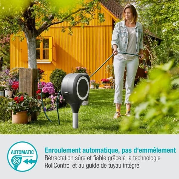 GARDENA RollUp S Automatic Hose Reel - 15 m - Complete Kit
