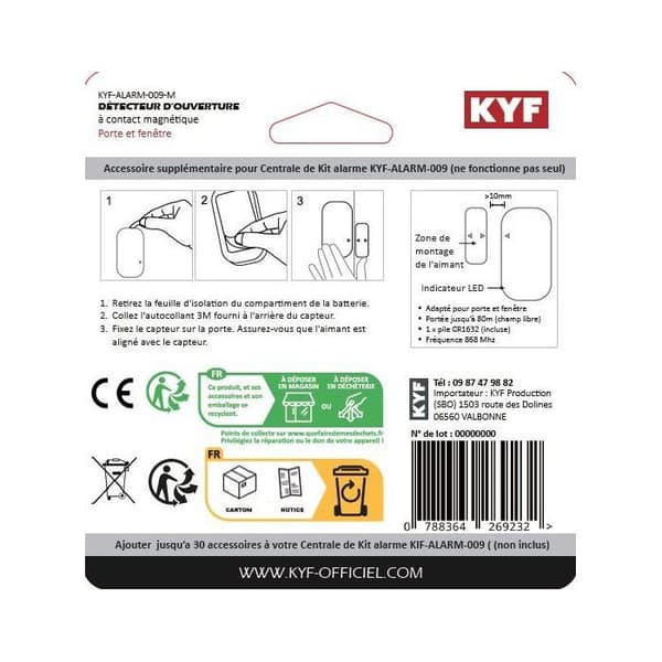 KYF Extra Opening Detector - For ALARM-009