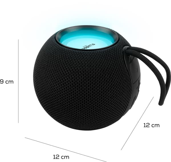BIGBEN PARTY - Light-up Bluetooth Speaker - Black - Bluetooth 5.3 - USB-C Rechargeable