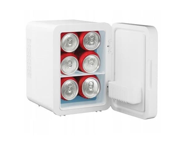 ELLE 4 L Mini Fridge with LED Makeup Mirror White