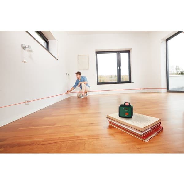 BOSCH PLL 360-1 Line Laser - Includes user manual, protective case, and batteries