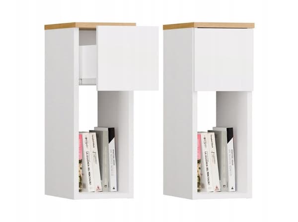 GALAX 20/1S White/Artisan Bedside Table