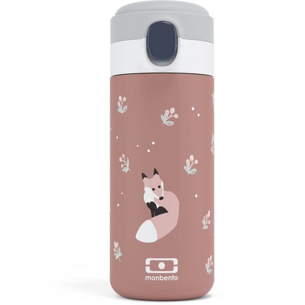 MONBENTO Insulated Water Bottle - Children's - Quick-Opening Cap - Pop Fox